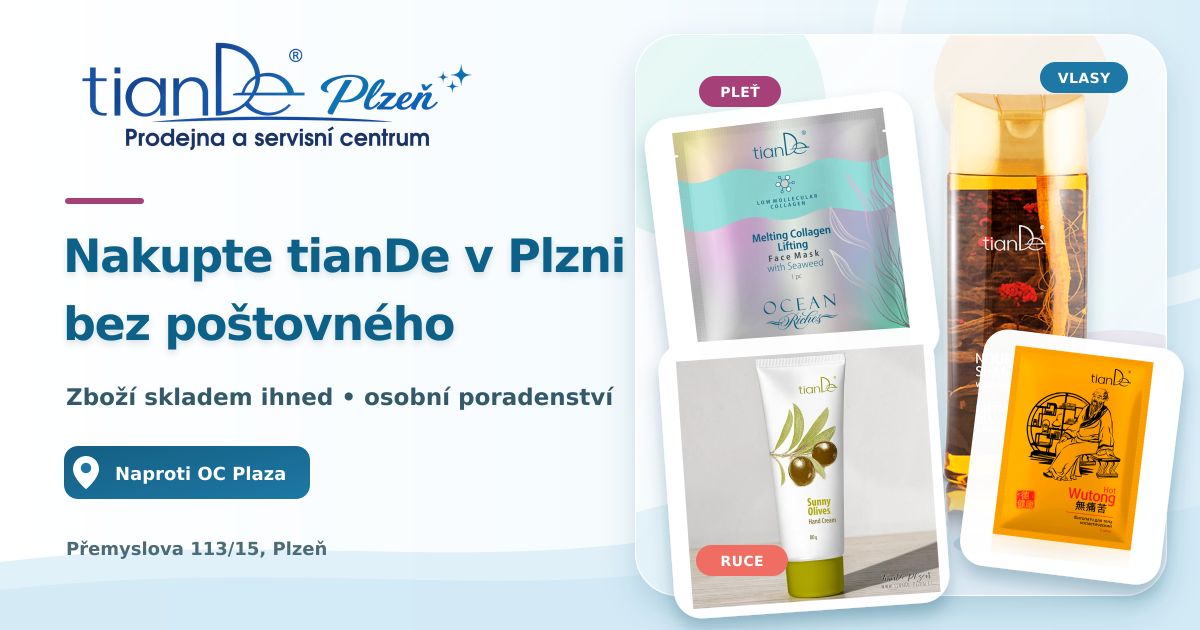 Nakupujte tianDe bez poštovného přímo na prodejně v Plzni