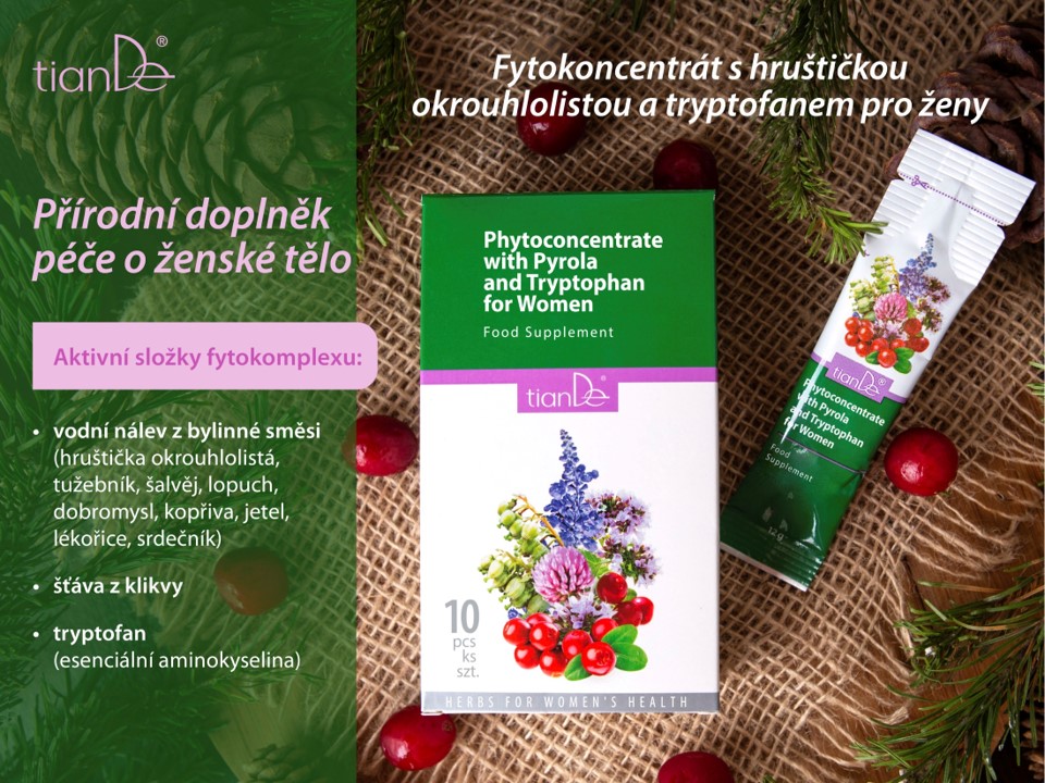 Fytokoncentrát s hruštičkou okrouhlolistou a tryptofanem pro ženy, 120 g // tianDe Plzeň