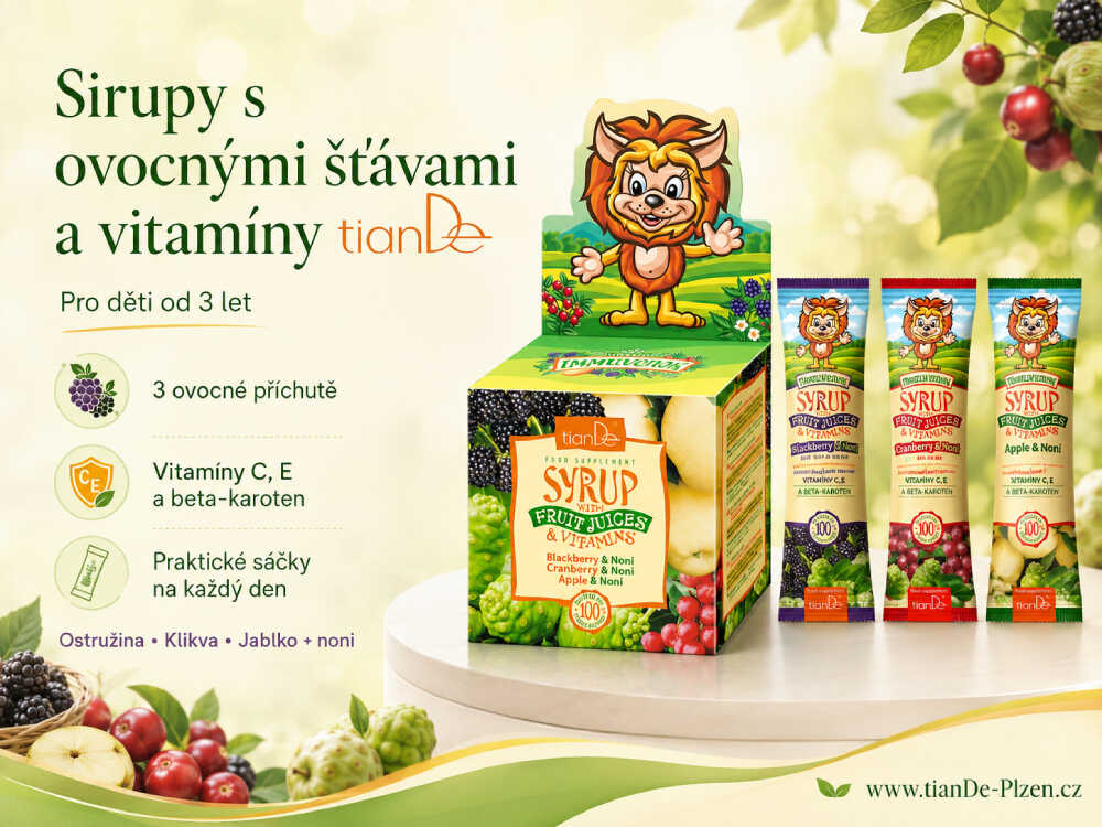 Sirupy s ovocnými šťávami a vitamíny tianDe pro děti