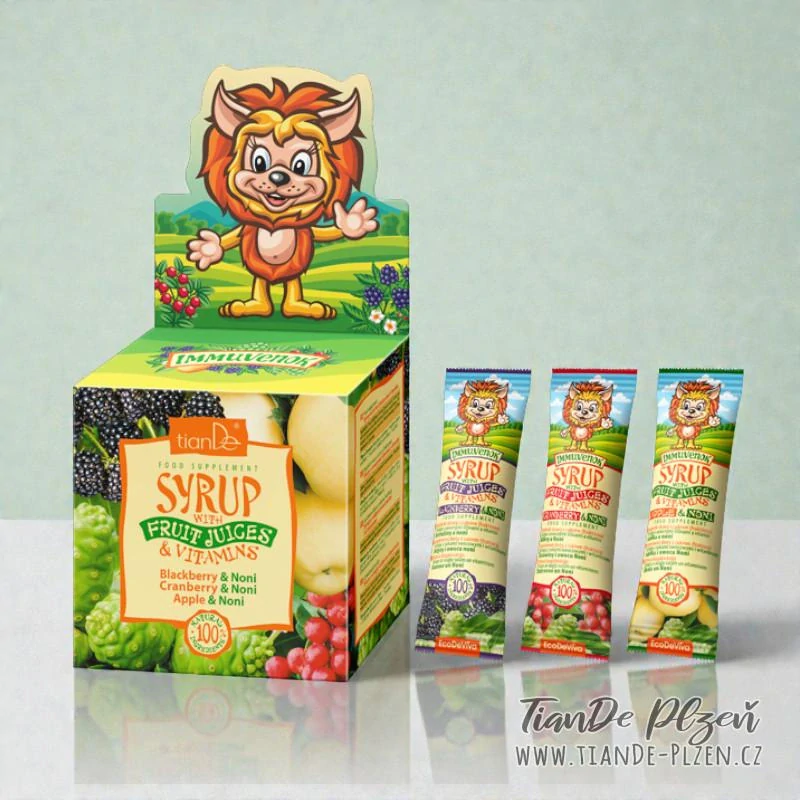 Sirupy s ovocnými šťávami a vitamíny, 21ks/10g (6,3b)
