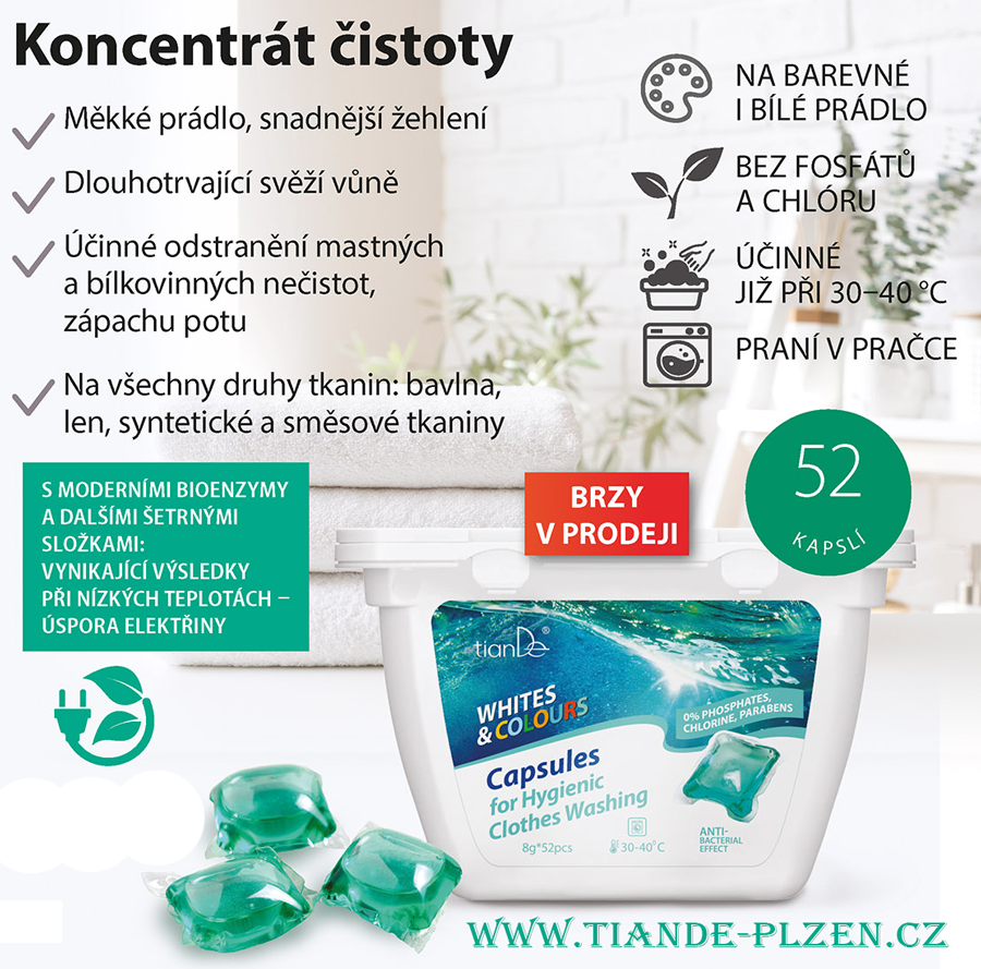 Kapsle na hygienické praní prádla, 52ks x 8g (15,9b)