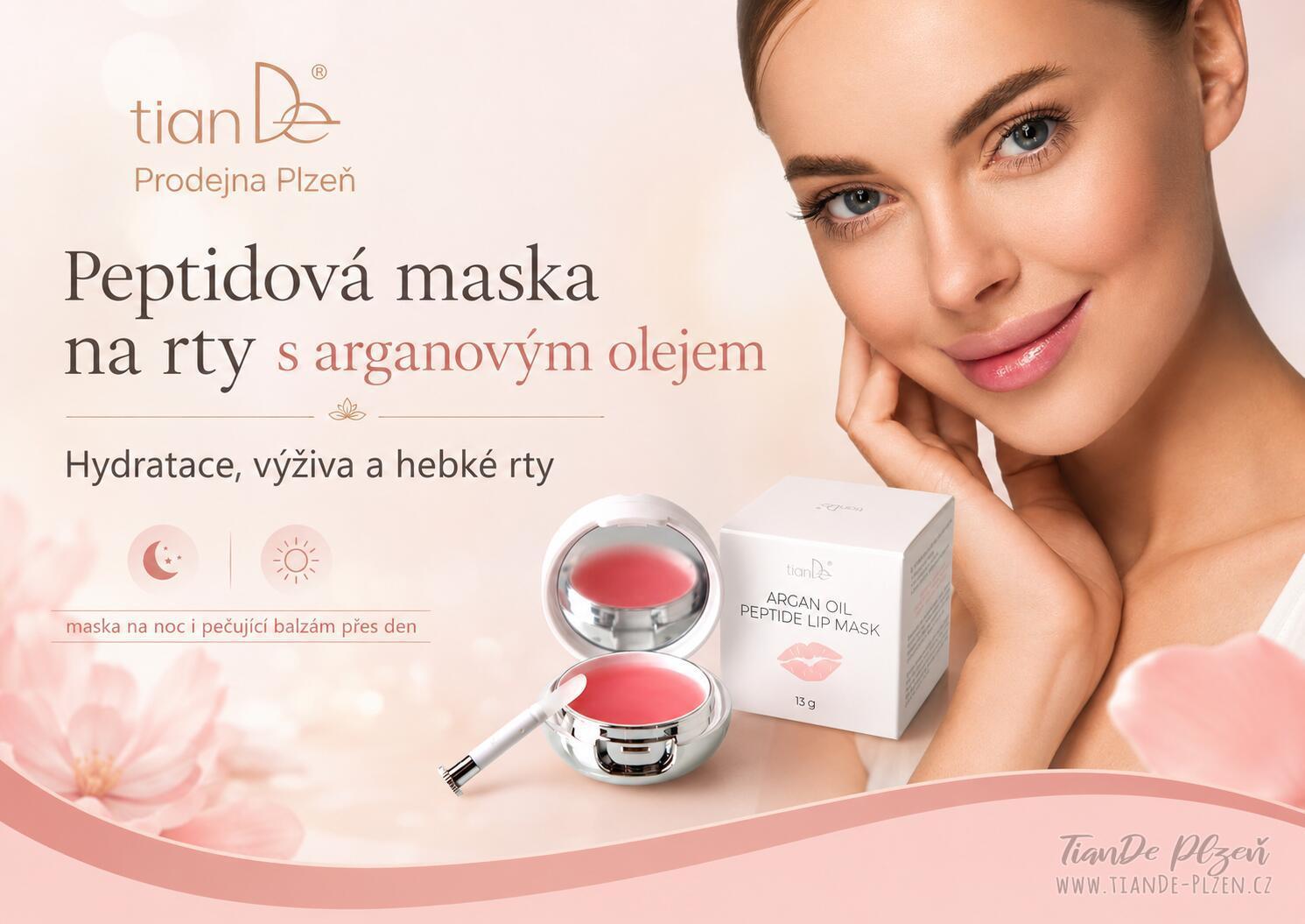 Peptidová maska na rty s arganovým olejem tianDe