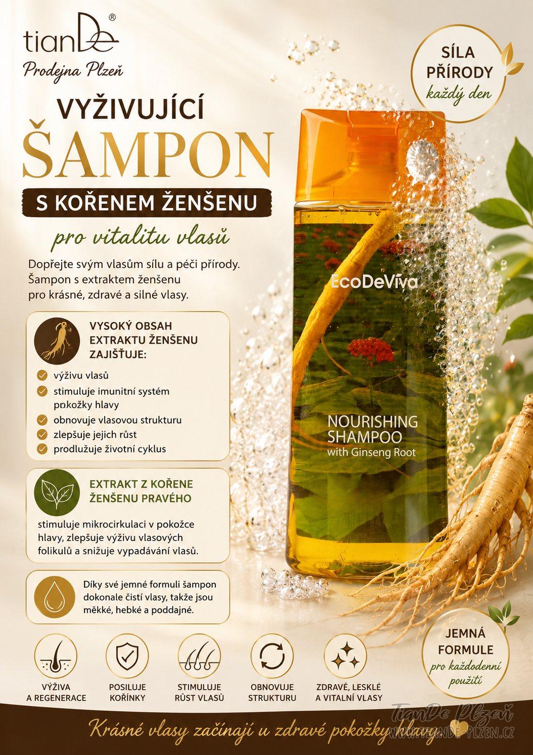 Vyživující šampón s kořenem ženšenu, 450ml (8b)