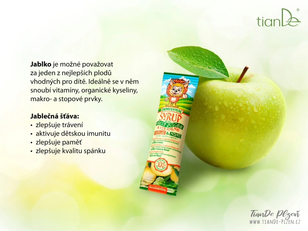 Dětské sirupy s ovocnými šťávami a vitamíny tianDe