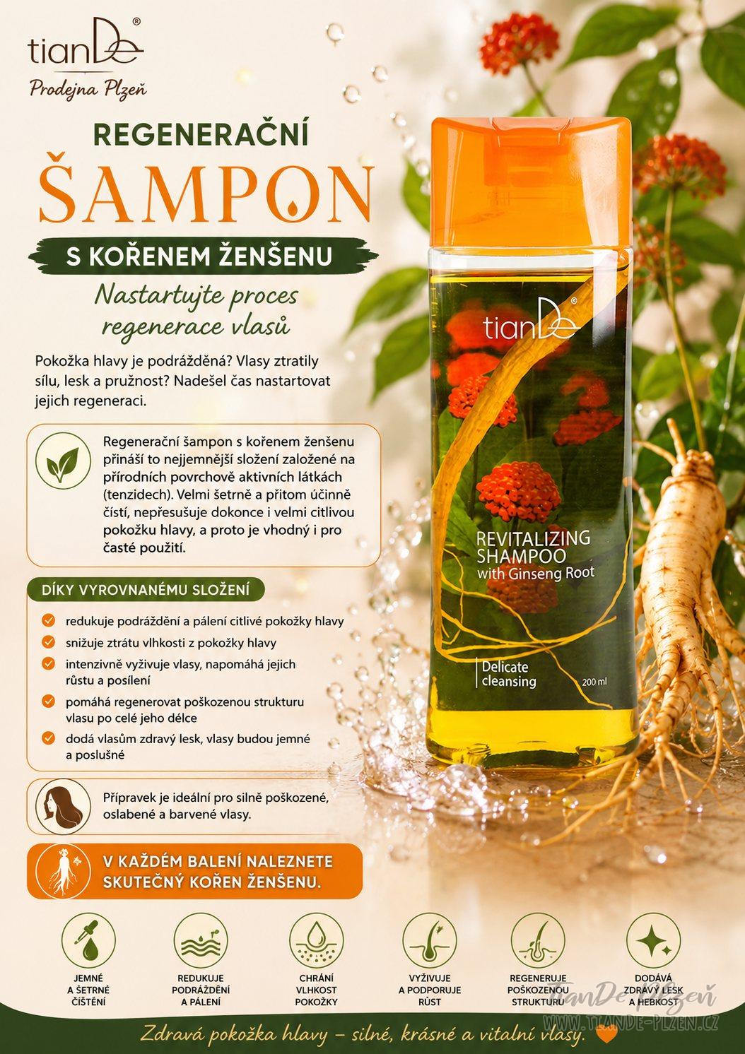 Regenerační šampon s kořenem ženšenu, 200ml (5b)